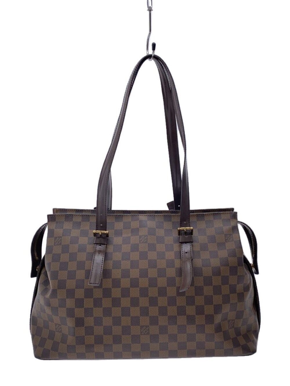 LOUIS VUITTON Chelsea Damier Ebene Brown Tote Bag Brown